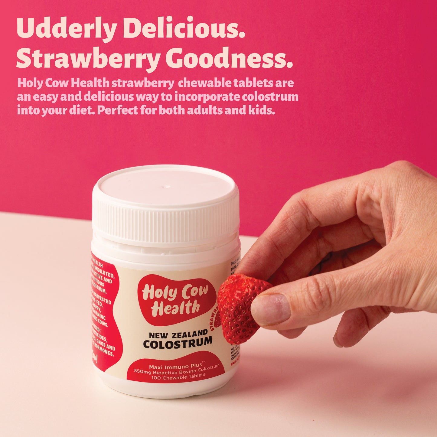 Colostrum Strawberry Chewable Tablets